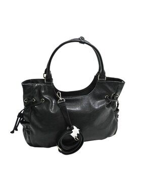 Stand Oil Breezy Faux Leather Handbag in Black